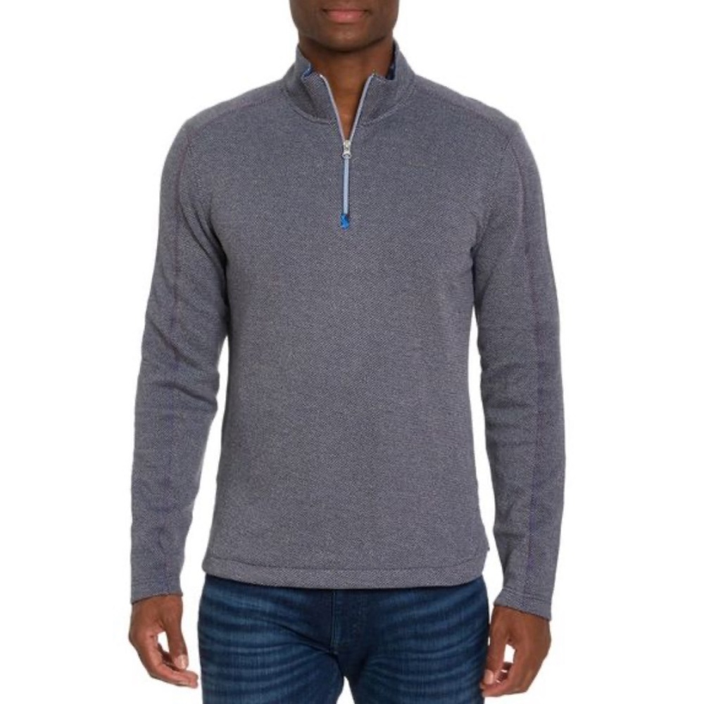 Robert Graham Lindell Classic Fit Quarter Zip Pullover Sweatshirt